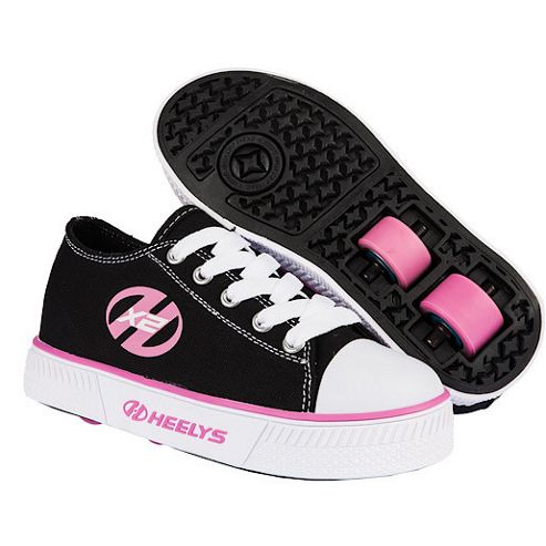 Image of Heelys Pure Black And Pink Skate Shoes - Size 4