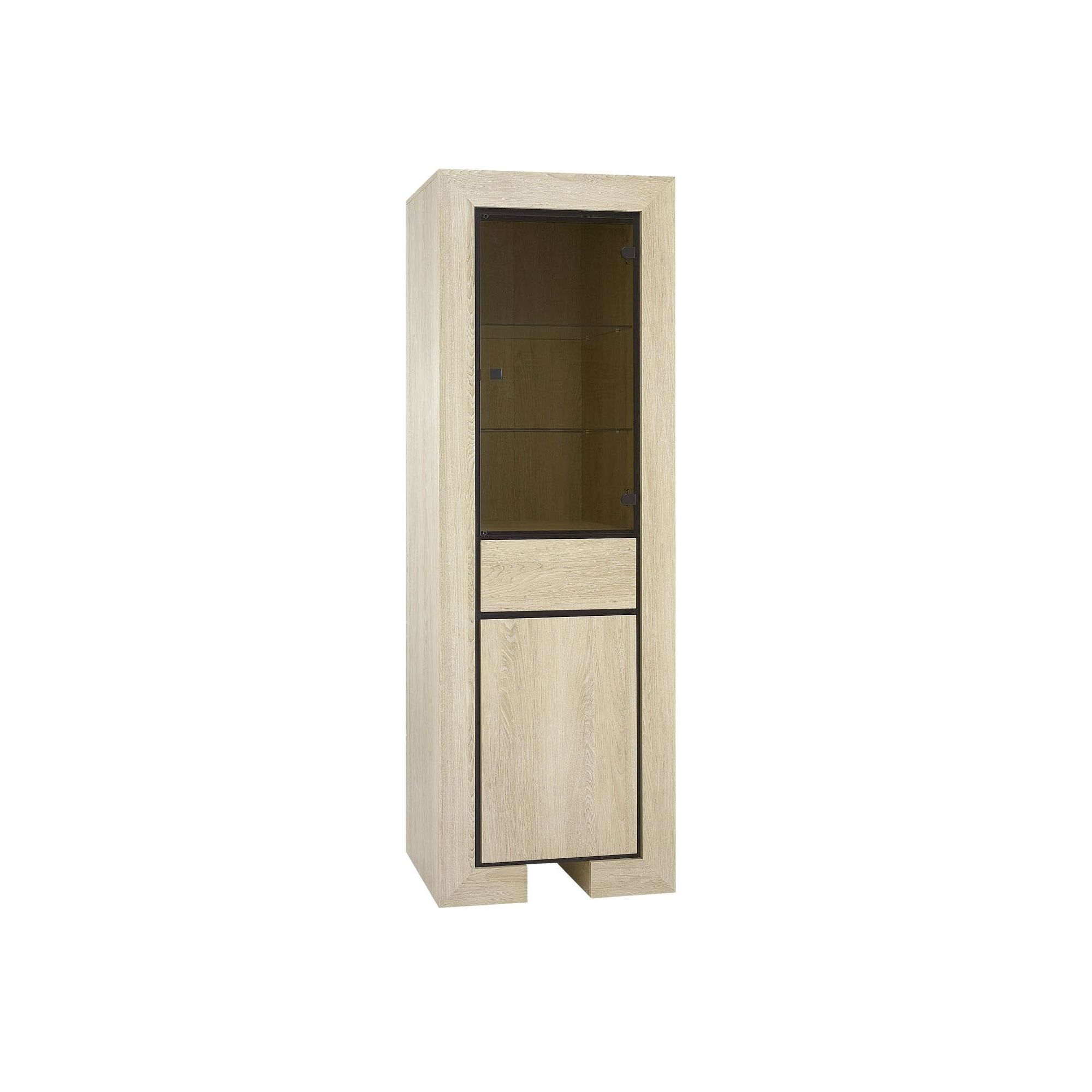 Urbane Designs Dominica Two Door Tall Display Cabinet in Oak at Tesco Direct