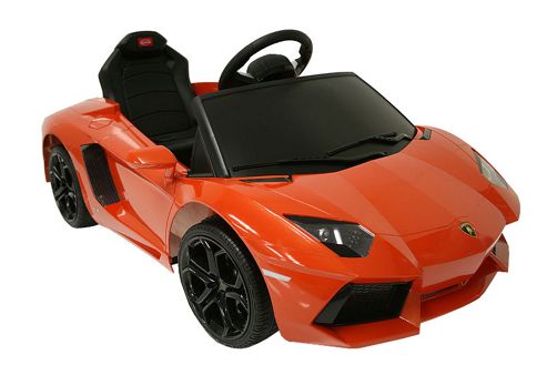 Image of Kids Electric Car Lamborghini Aventador 6 Volt Orange Gloss