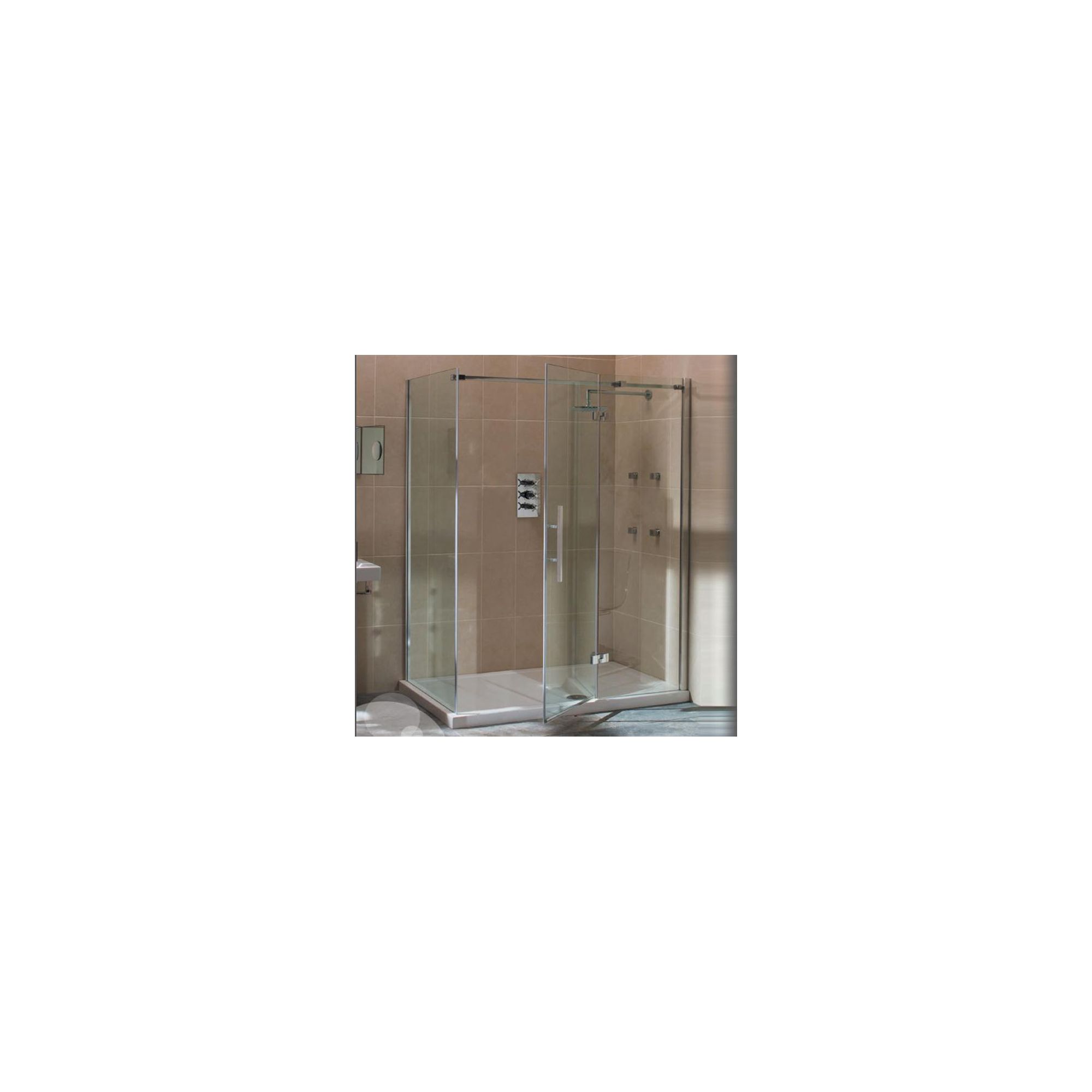 Merlyn Vivid Nine Frameless Hinged Shower Door and Inline Panel, 1000mm Wide, Right Handed, 8mm Glass at Tesco Direct