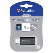Verbatim Pinstripe USB Pen Drive 4GB Black