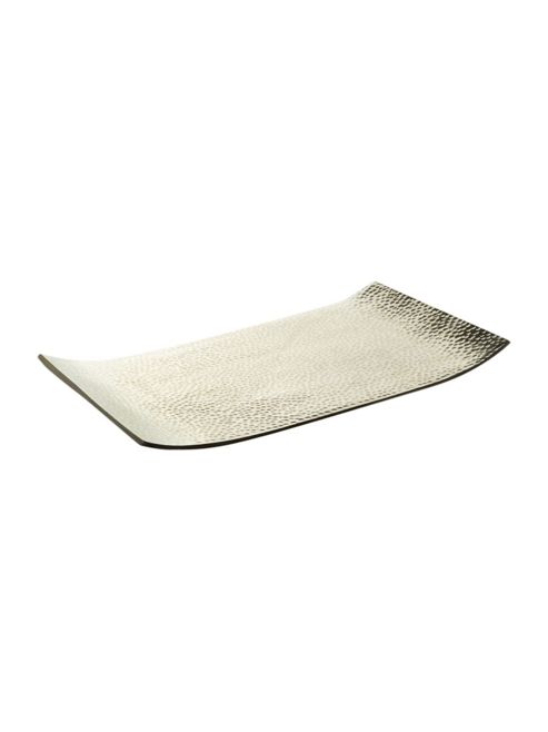 Image of Casa Couture Hammered Metal Pillar Candle Holder In Silver