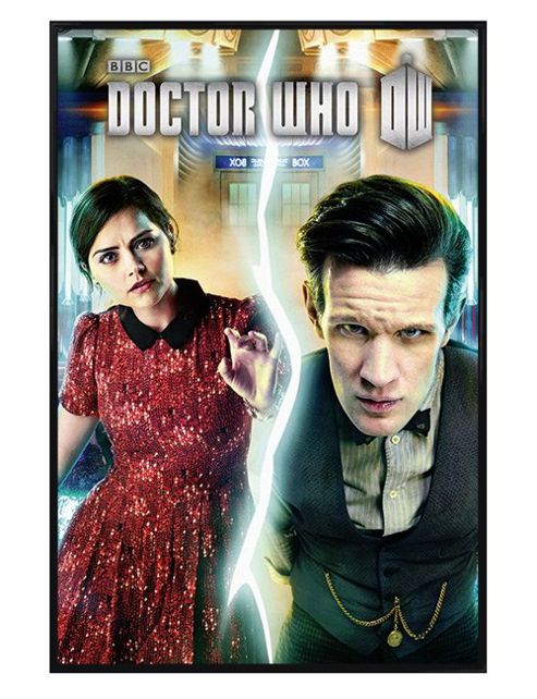 Image of Doctor Who Dr Who & Clara Gloss Black Framed Matt Smith & Jenna-louise Coleman Dr Who Poster