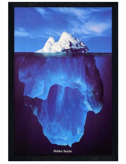 Image of Hidden Depths Black Wooden Framed Iceberg Poster