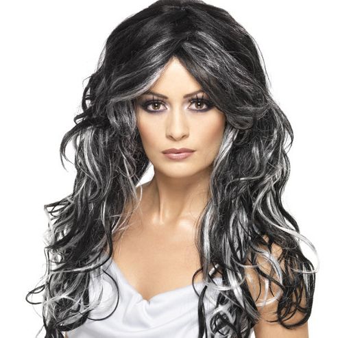 Image of Gothic Bride Wig - Grey & Black