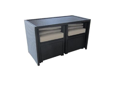 Image of Cannes Ebony Black 4 Seater Cube Set