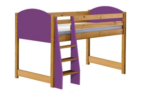 Image of Verona Mid Sleeper Bed Antique With Lilac Details