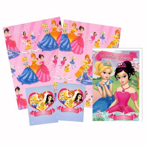 Image of Gem Fairies Wrapping Paper Birthday Card And Gift Tags Pack