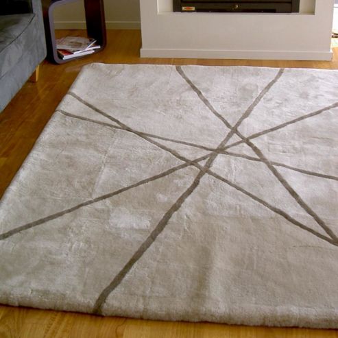 Image of Bowron Sheepskin Shortwool Design Lines Rug - 350cm H X 250cm W X 1cm D
