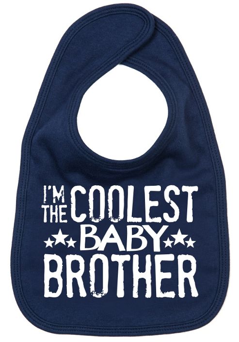 Image of Dirty Fingers I'm The Coolest Baby Brother Baby Bib Navy