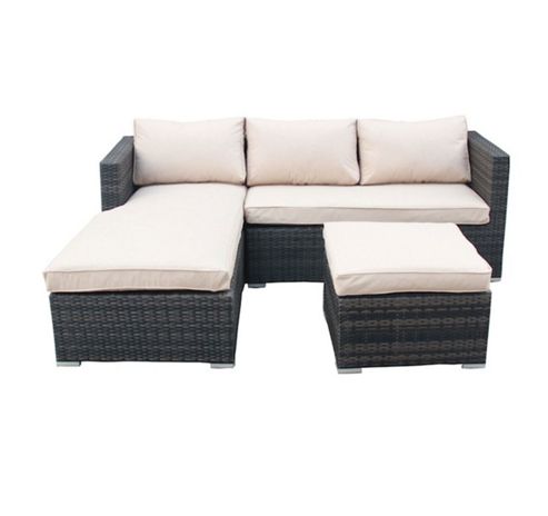 Image of Bentley Garden Rattan Sofa Set - Dark Brown & Beige
