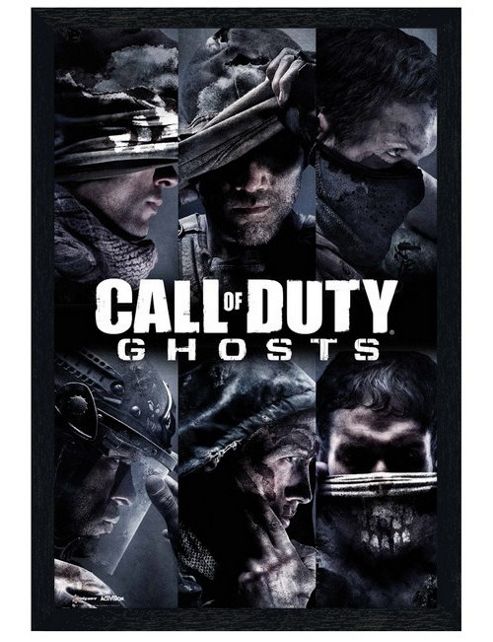 Image of Black Wooden Framed Call Of Duty Ghosts Character Collage Poster