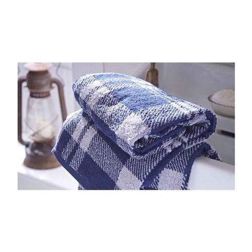 Image of Catherine Lansfield Home Cosy Corner Swing Kelso Jacquard 500gsm Bath Towel Navy