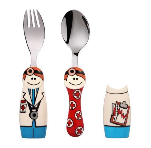 Image of Eat4fun Duos Boy Doctor Children's Cutlery Set