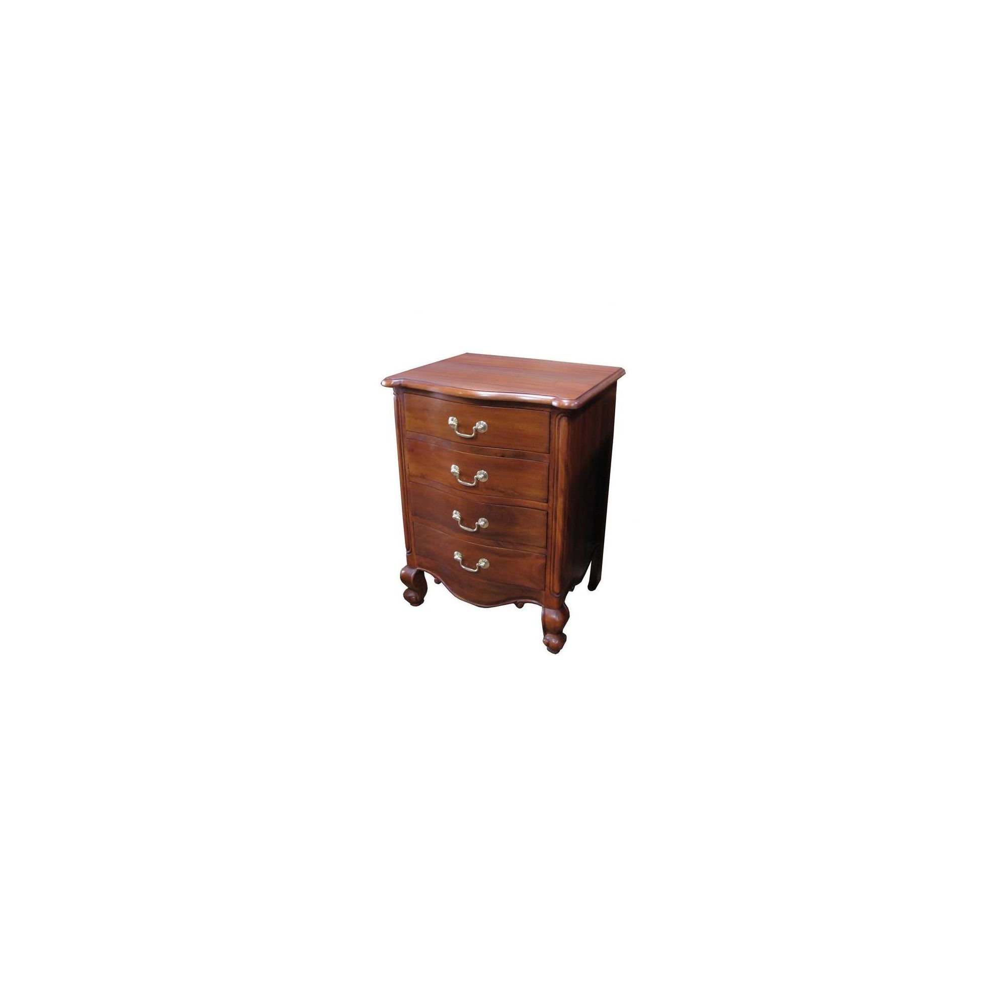 Lock stock and barrel Mahogany Louis 4 Drawer Bedside Table in Mahogany - Wax at Tescos Direct