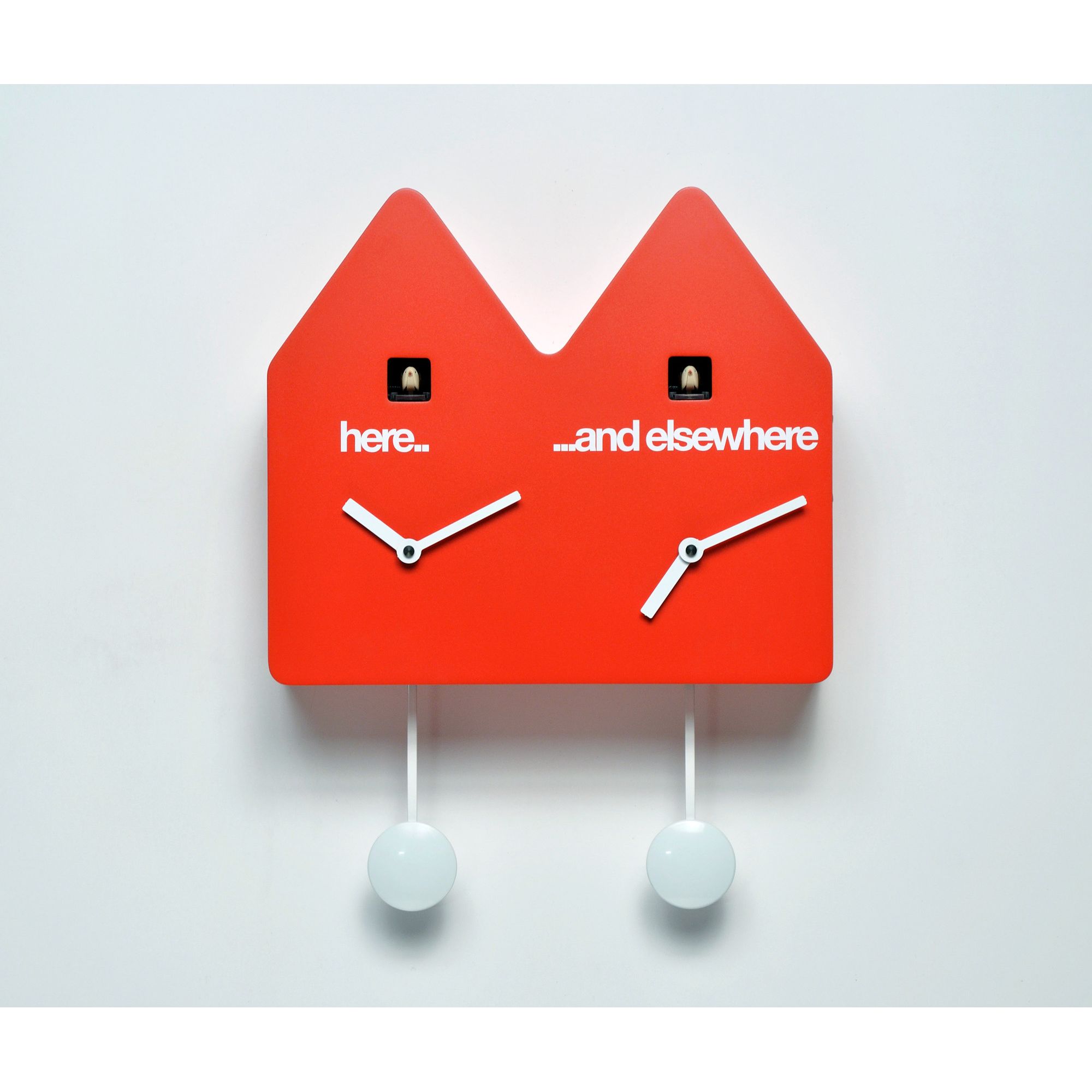 Progetti Double Q Cuckoo Clock - Red at Tesco Direct