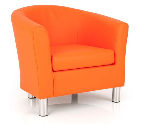 Image of Ultimum Lifestyle Dawlish Faux Leather Tub Chair - Orange