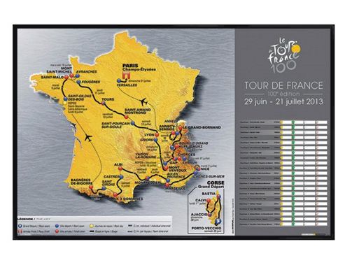 Image of Gloss Black Framed Le Tour De France 2013 Poster