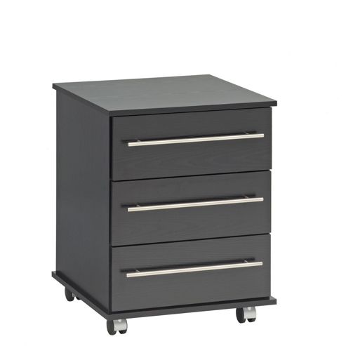 Image of Ideal Furniture Bobby 3 Bedside Table - Black