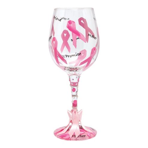 Image of Lolita Wine Glass - Pink Ribbon - Charity