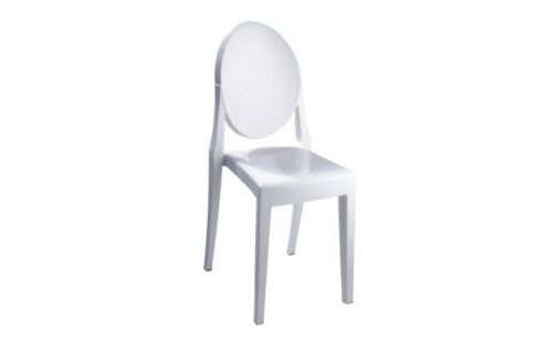 Image of Victoria Style Ivory White Ghost Dining Side Chair