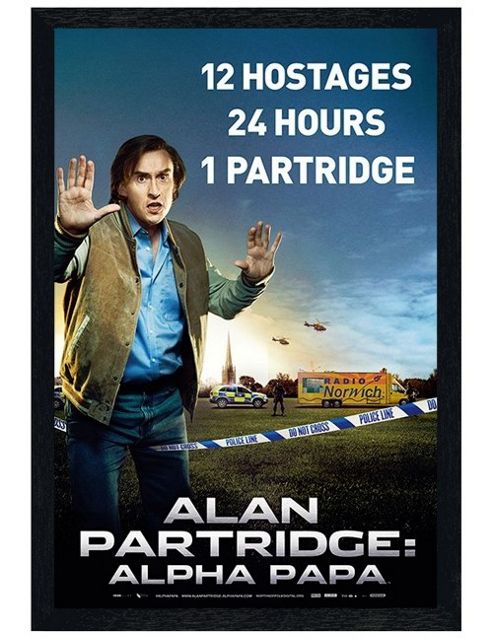Image of Black Wooden Framed Alan Partridge Alpha Papa Poster