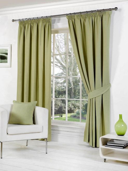 Image of Rome Ready Made Lined Curtains - Green