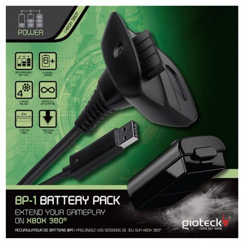 Image of Gioteck Bp1 Battery Pack & Charging Cable (xbox 360)