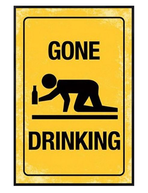 Image of Gloss Black Framed Gone Drinking Poster