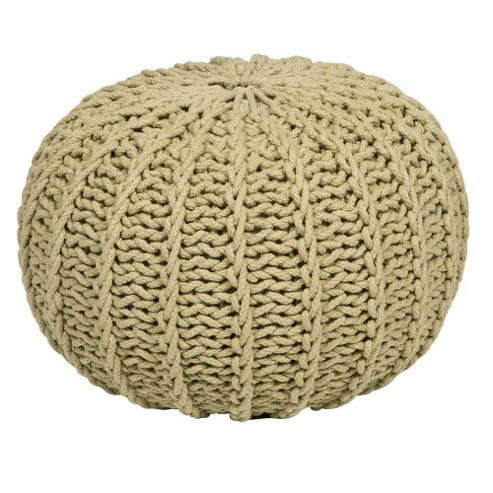 Image of Kaikoo Knitted Ribbed Pouffe, Sage