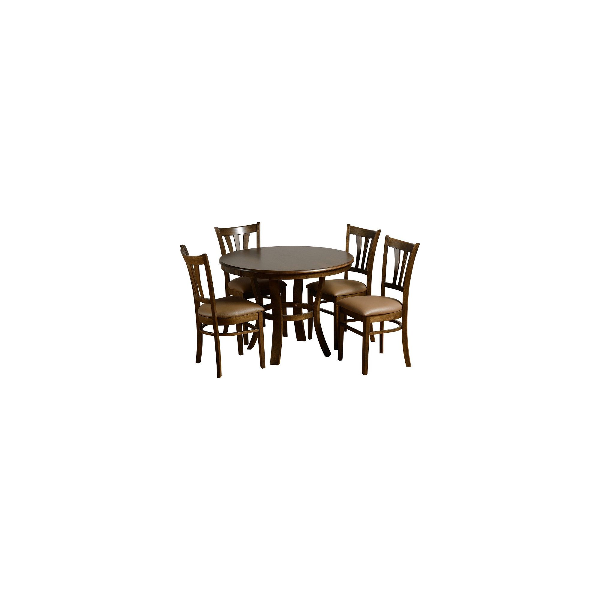 Home Essence Grosvenor Round 5 Piece Dining Set - Walnut Veneer at Tesco Direct