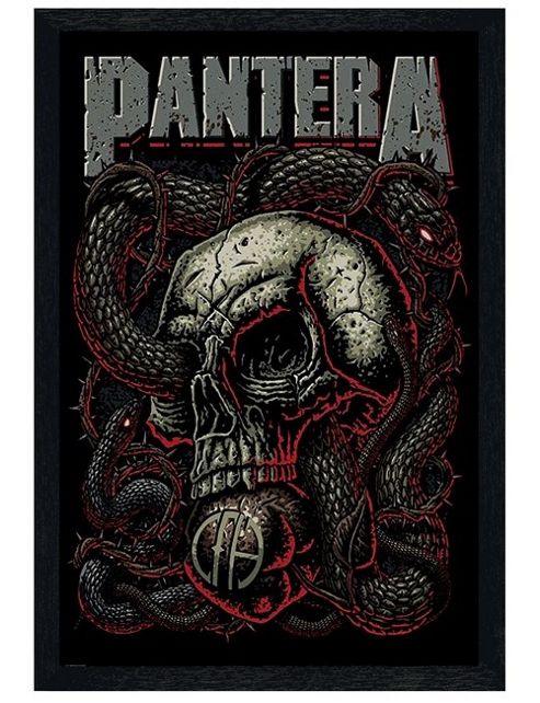 Image of Pantera Black Wooden Framed Snake Eye Poster