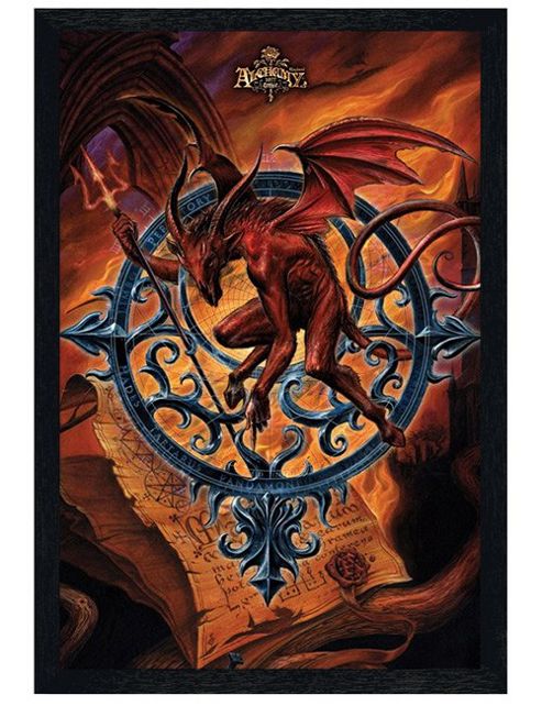 Image of Alchemy Gothic Black Wooden Framed Astrolabeus Poster
