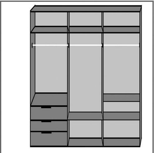 Image of All Home Medina 3 Door Sliding 1 Mirror Wardrobe