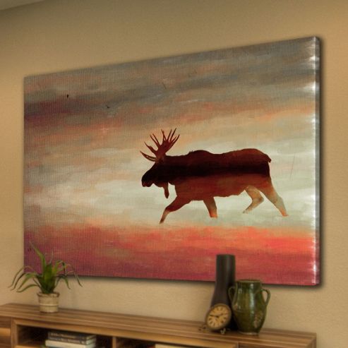 Image of Parvez Taj Moosehead Canvas Wall Art - 76 Cm H X 114 Cm W X 5 Cm D