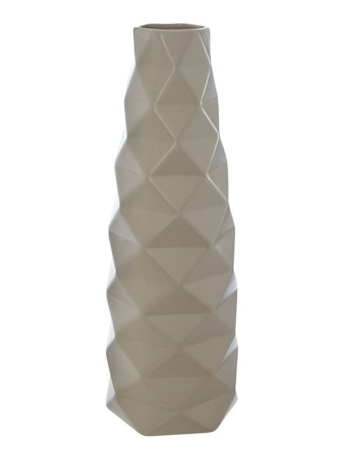 Image of Living By Christiane Lemieux Tall Cream Ceramic Faceted Vase