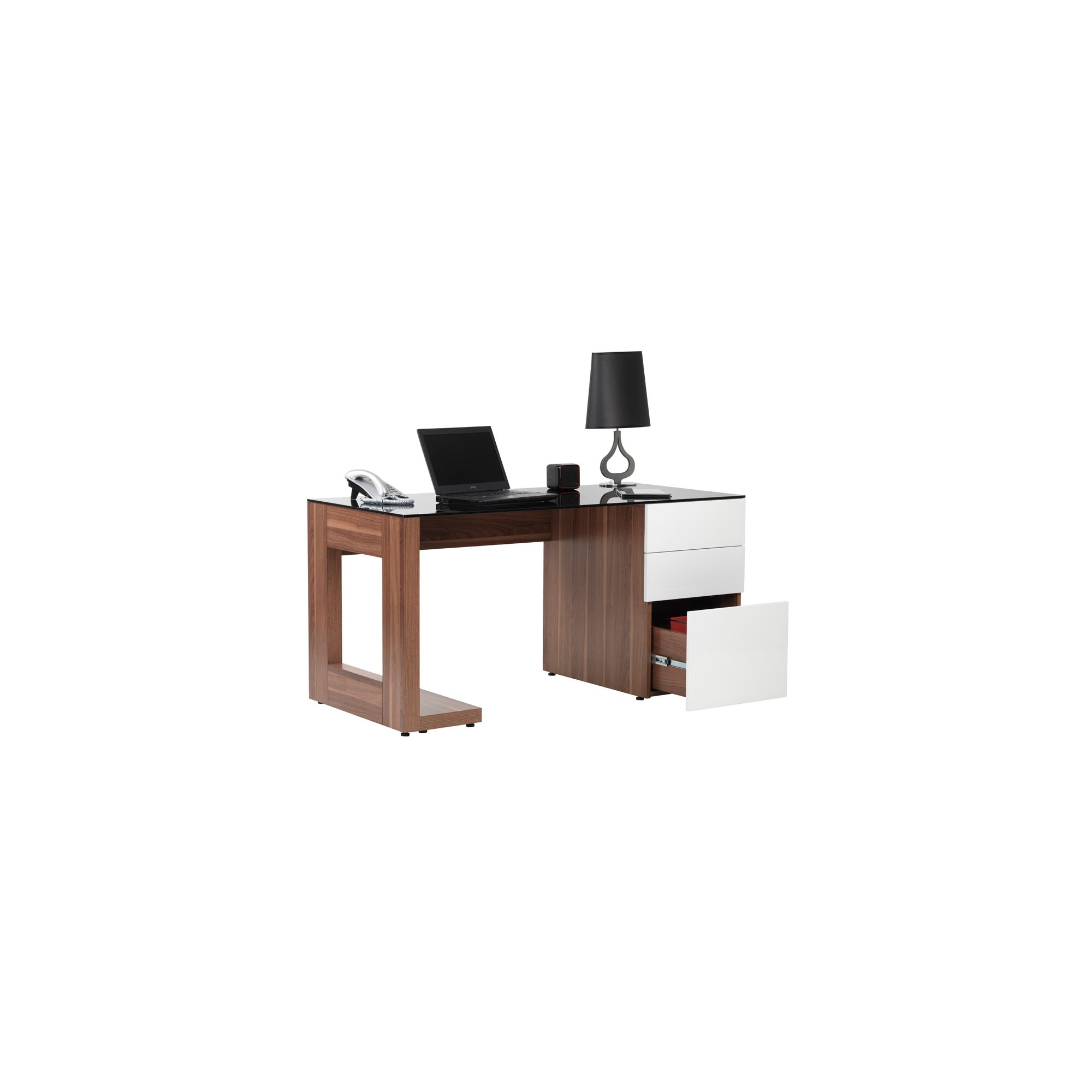 Alphason Walnut Executive Workstation at Tesco Direct