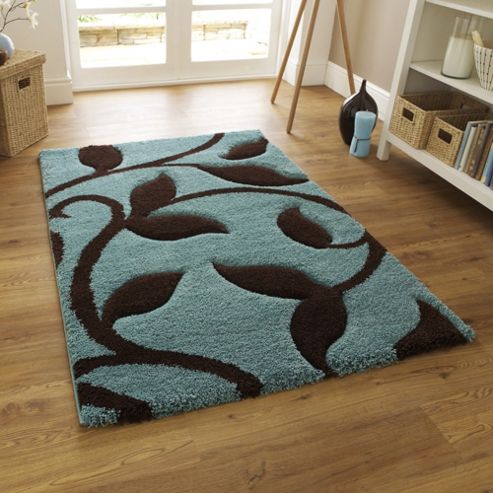 Image of Oriental Carpets & Rugs Fashion Carving 7647 Blue/brown Rug - 120cm X 170cm