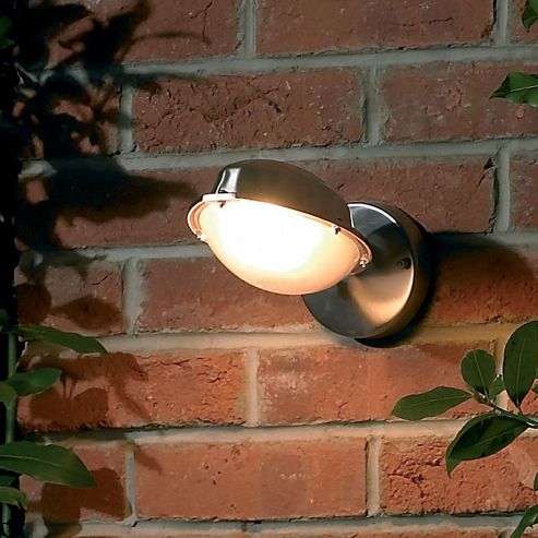 Image of Endon Lighting Spot Wall Lantern In Stainless Steel (set Of 2)