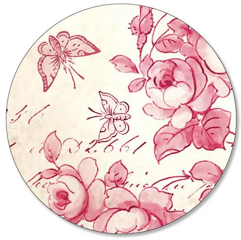 Image of Pimpernel Red Archive Round Coasters Set Of 4