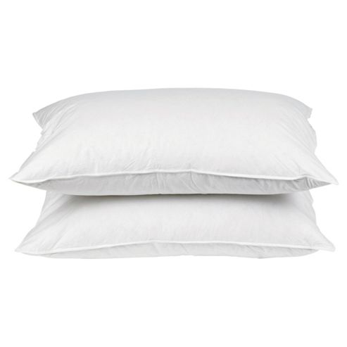 Image of Tesco Medium Cotton Cover Anti Allergy Pillow Twinpack