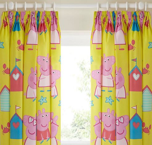Image of Peppa Pig Curtains 72s - Seaside - Multi