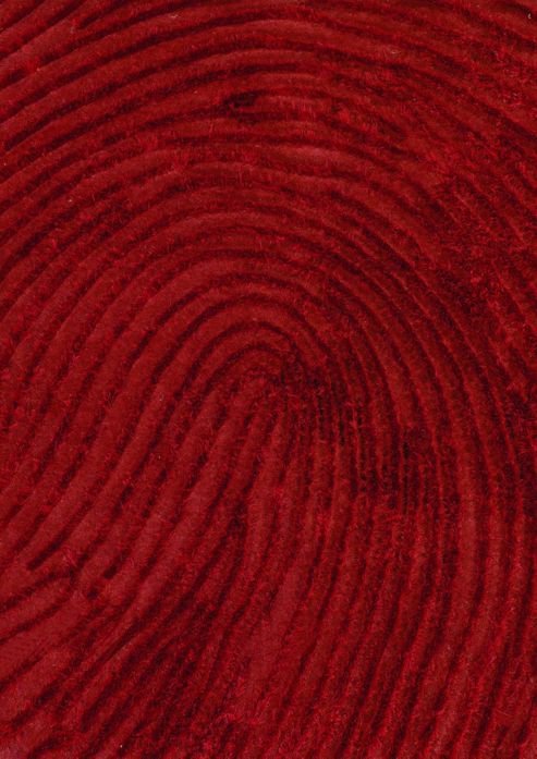 Image of Angelo Fingerprint Red Tufted Rug - 240cm H X 170cm W (7 Ft 10.5 In X 5 Ft 7 In)