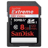 SanDisk Extreme SDHC memory card Class 10 -  8GB.