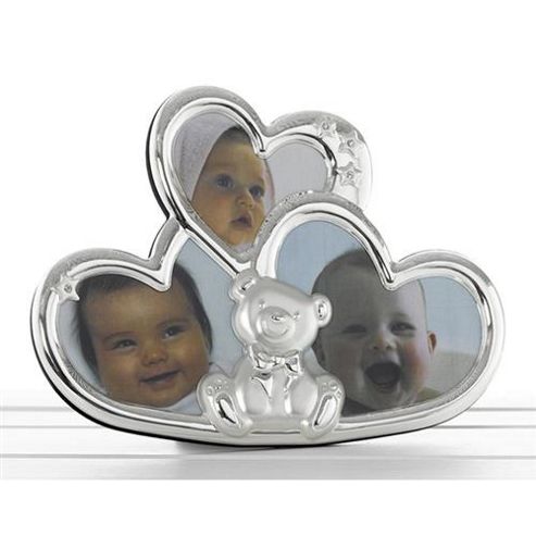 Image of Baby 3 Pic Metal Photo Frame - Silver