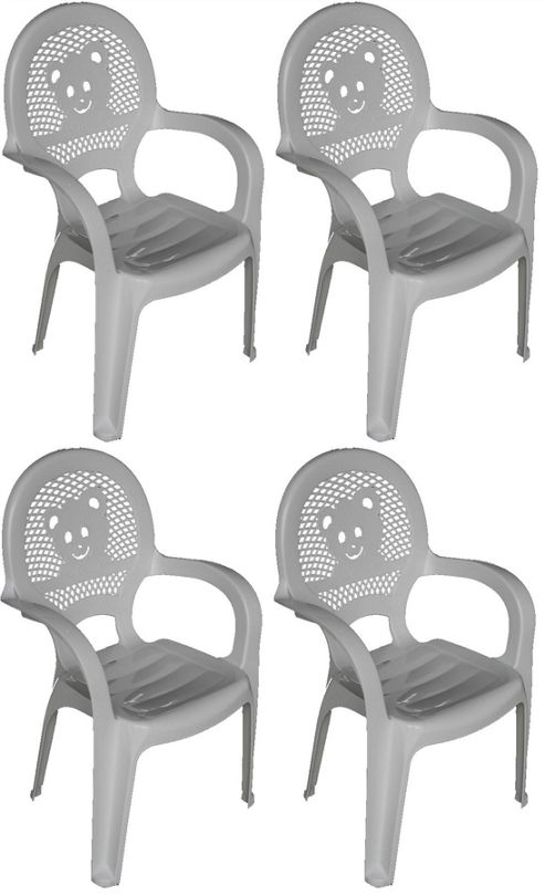 Image of Resol Childrens Garden Plastic Chair - White - (pack Of 4 Chairs)