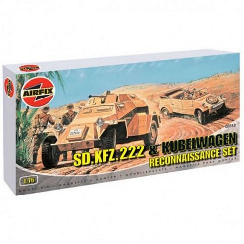 Image of Sd.kfz.222 & Kubelwagen Reconnaissance Set (a02312) 1:76