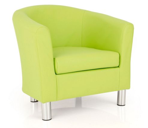 Image of Ultimum Lifestyle Dawlish Faux Leather Tub Chair - Lime