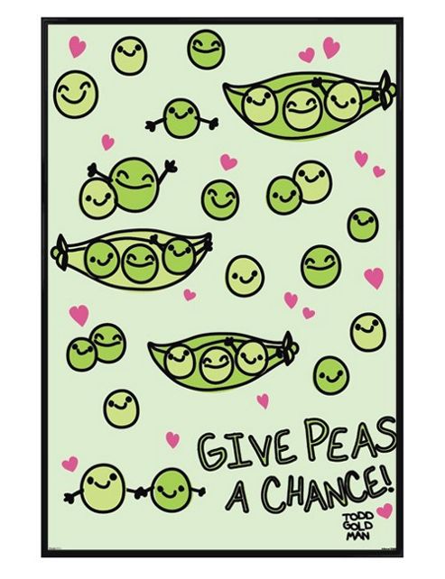 Image of David & Goliath Gloss Black Framed Give Peas A Chance Poster