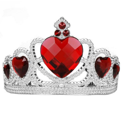 Image of Silver Tiara With Red Gems